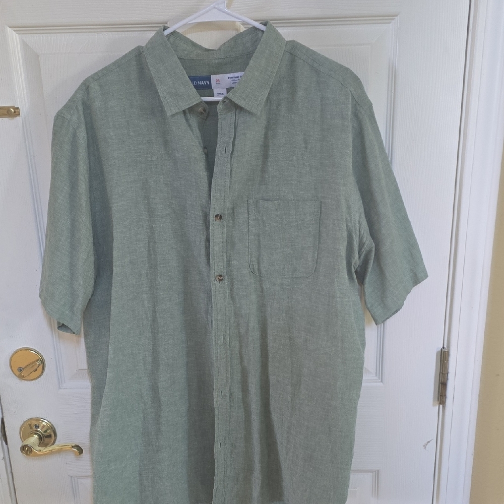 Green Relaxed Fit Casual Button Down Shirt